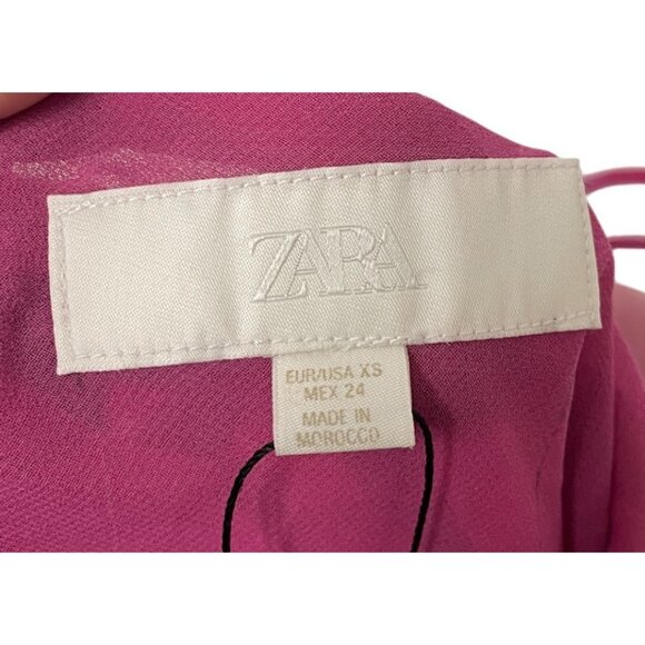 Zara Womens Foulard Scarf Dress XS Pink Floral Printed Sleeveless 3322/307 NWT - Picture 7 of 16